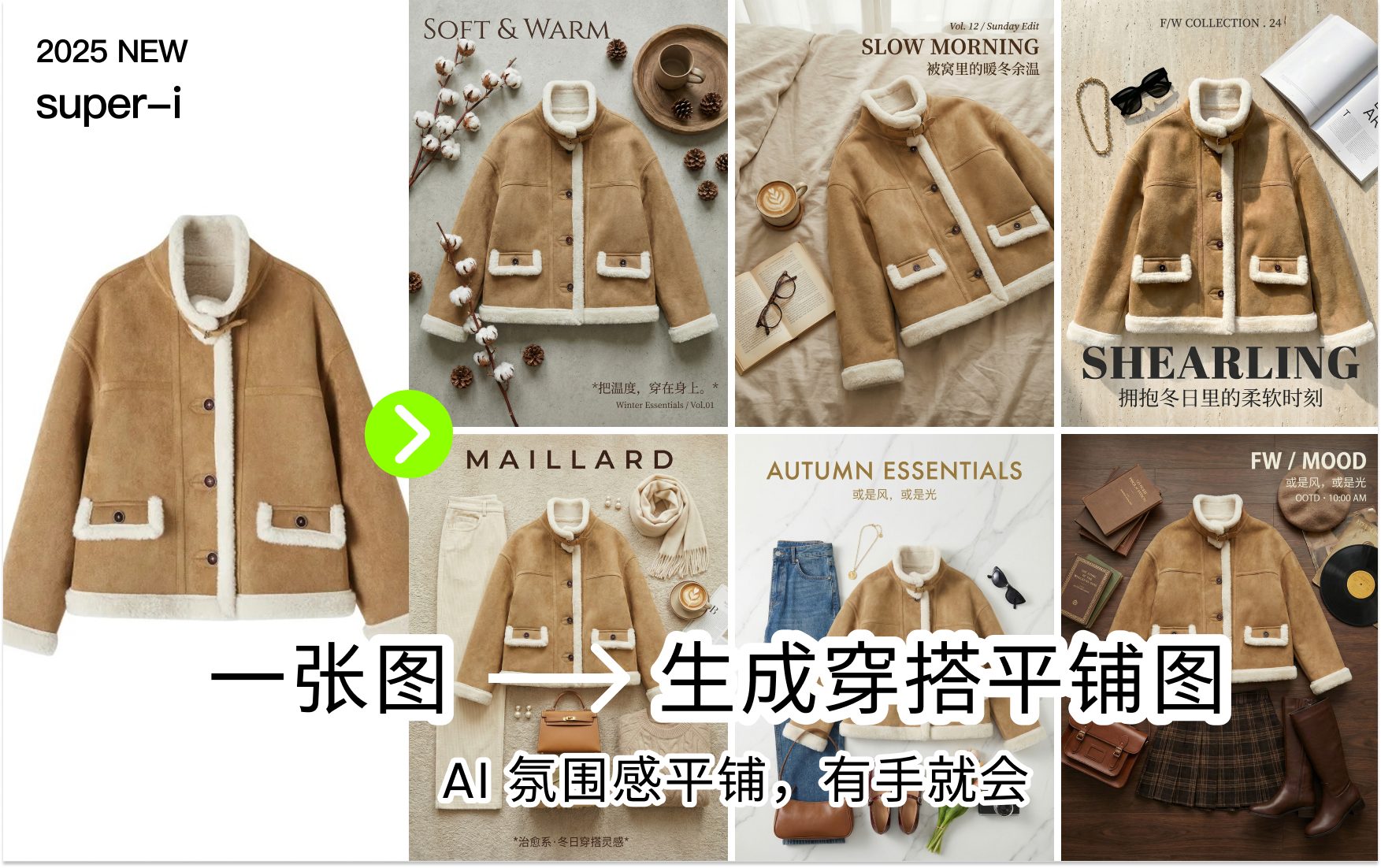 【电商服装工作流】一张图+AI，一键生成Ins风氛围感平铺穿搭