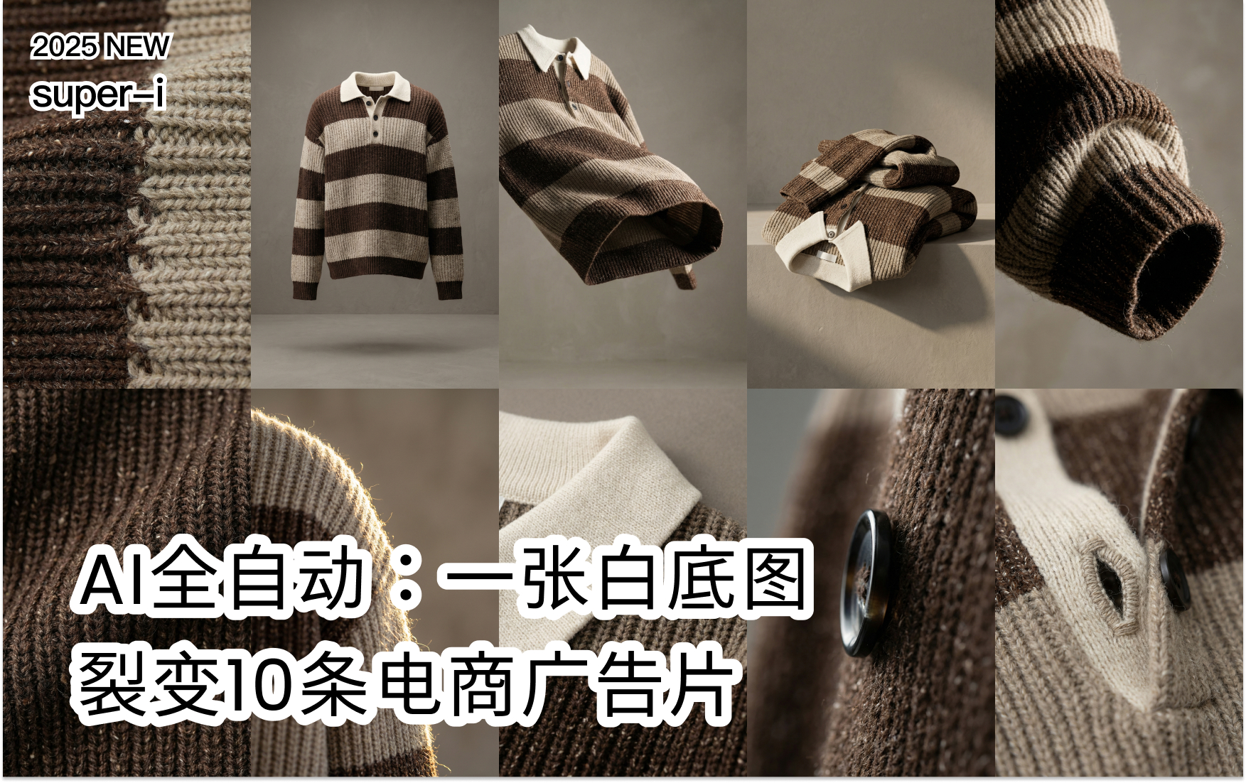 【电商服装】AI全自动：一张白底图，裂变10条电商广告片
