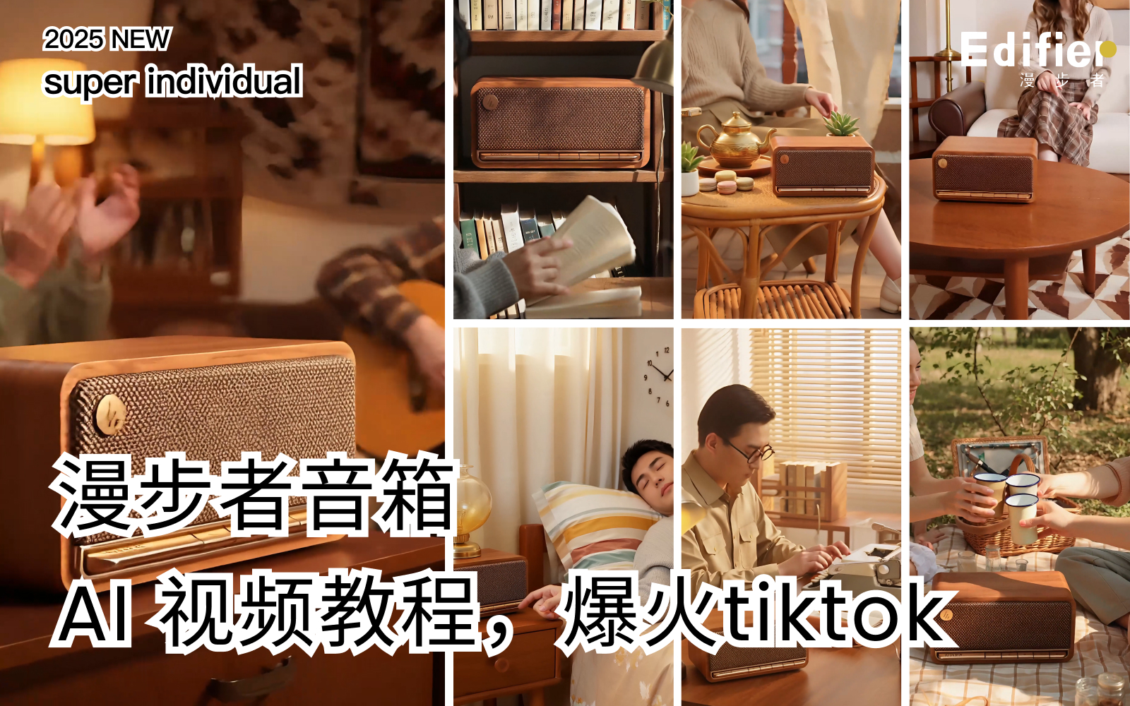 【电商3C】想做产品宣传却缺设备？漫步者音箱 AI 视频教程：免费工具也能出精品