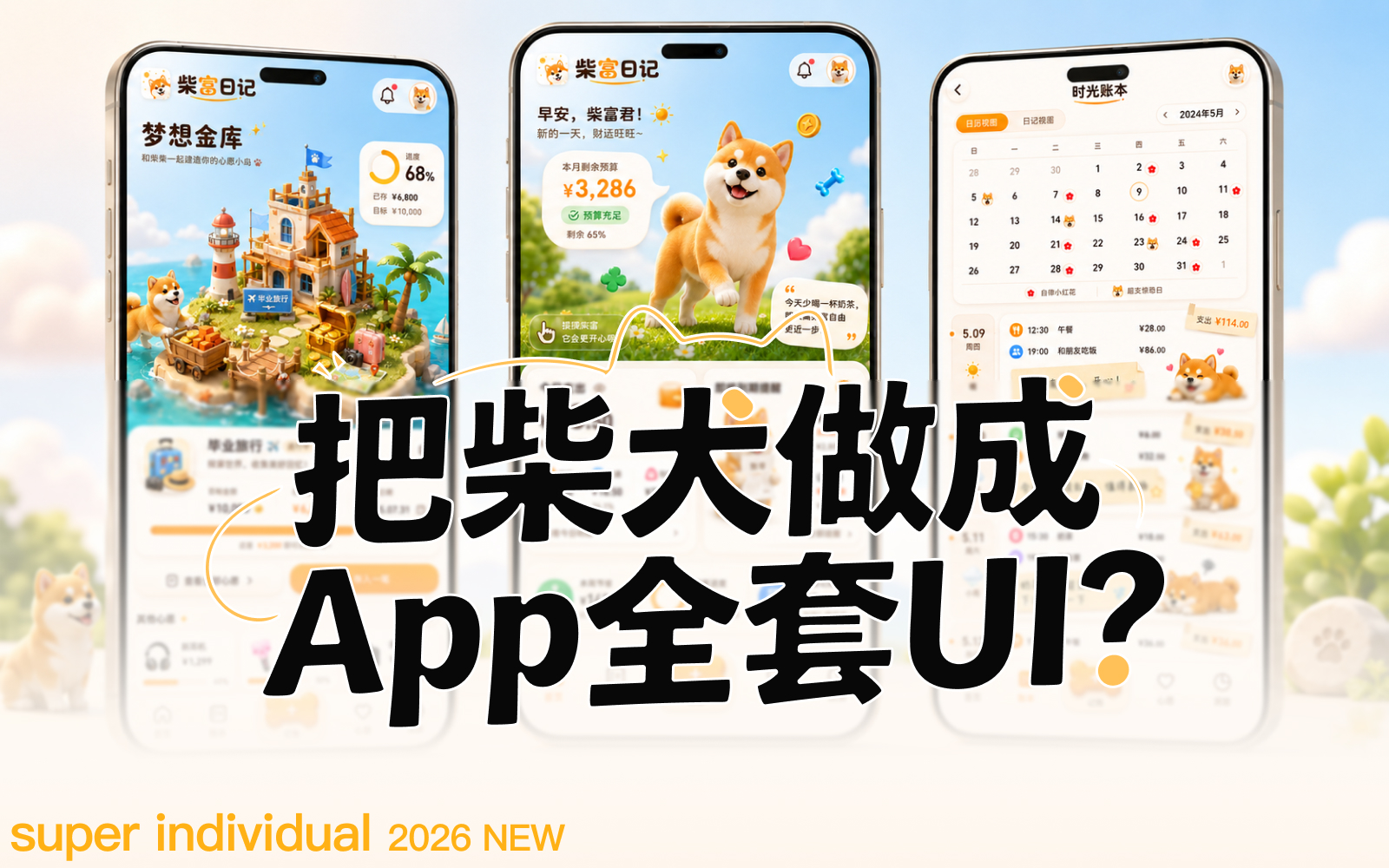【UI设计】一张图用AI做App：从柴犬照片到全套品牌UI界面