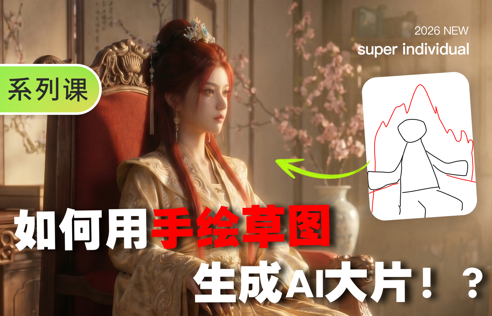 【提示词创作第六十二节】不会写提示词？画几根线，也能让 AI 看懂你的画面