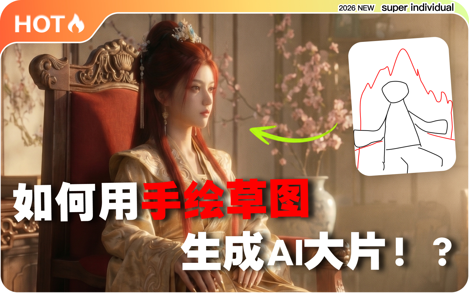 【提示词创作第六十二节】不会写提示词？画几根线，也能让 AI 看懂你的画面