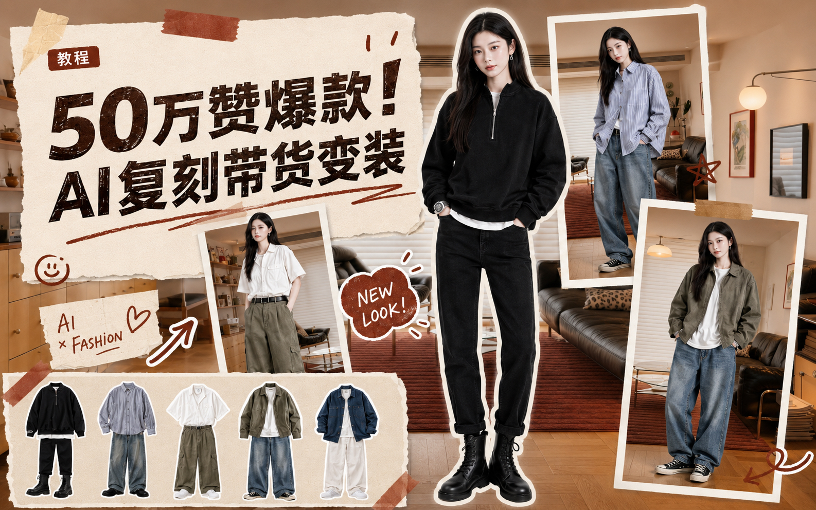 【服装电商】50万赞穿搭视频，如何用AI完整复刻？